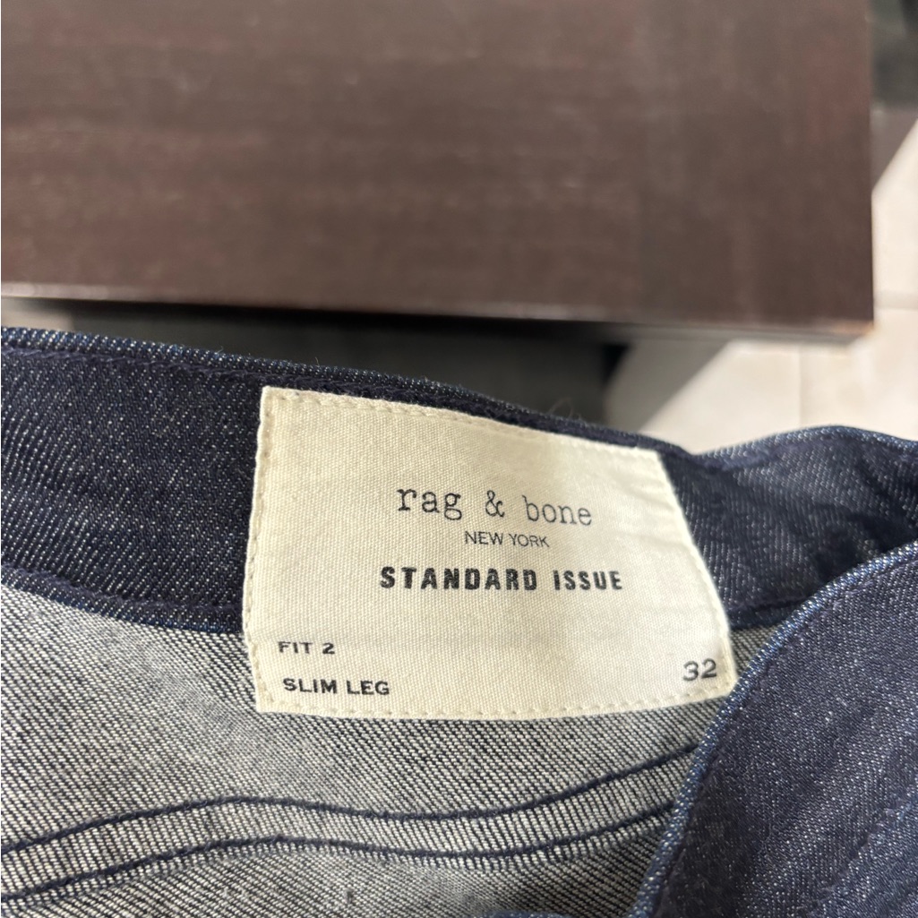 Rag & Bone Men’s Slim Leg Jeans - Dark Blue Indigo